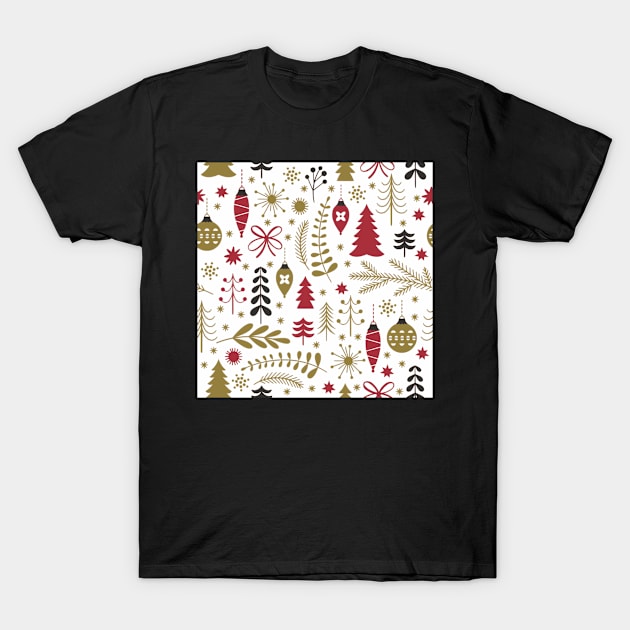 Christmas Ornament Bauble Pattern T-Shirt by OrnamentallyYou